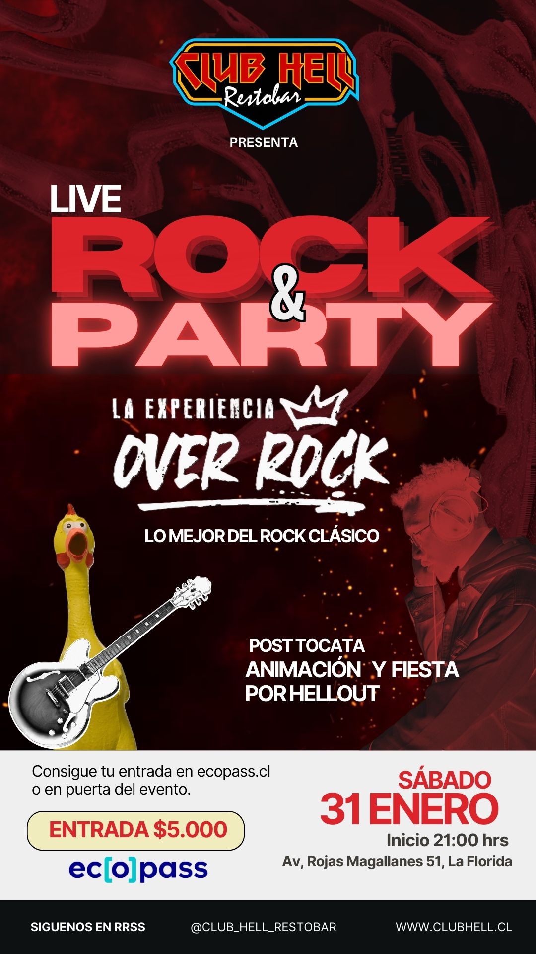 LIVE ROCK & PARTY - OVER ROCK CLASICOS / FIESTA⚡